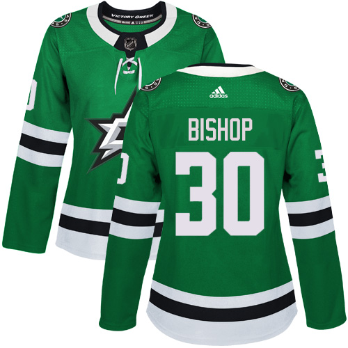 Adidas Stars #30 Ben Bishop Green Home Authentic Women's Stitched NHL Jersey - Click Image to Close